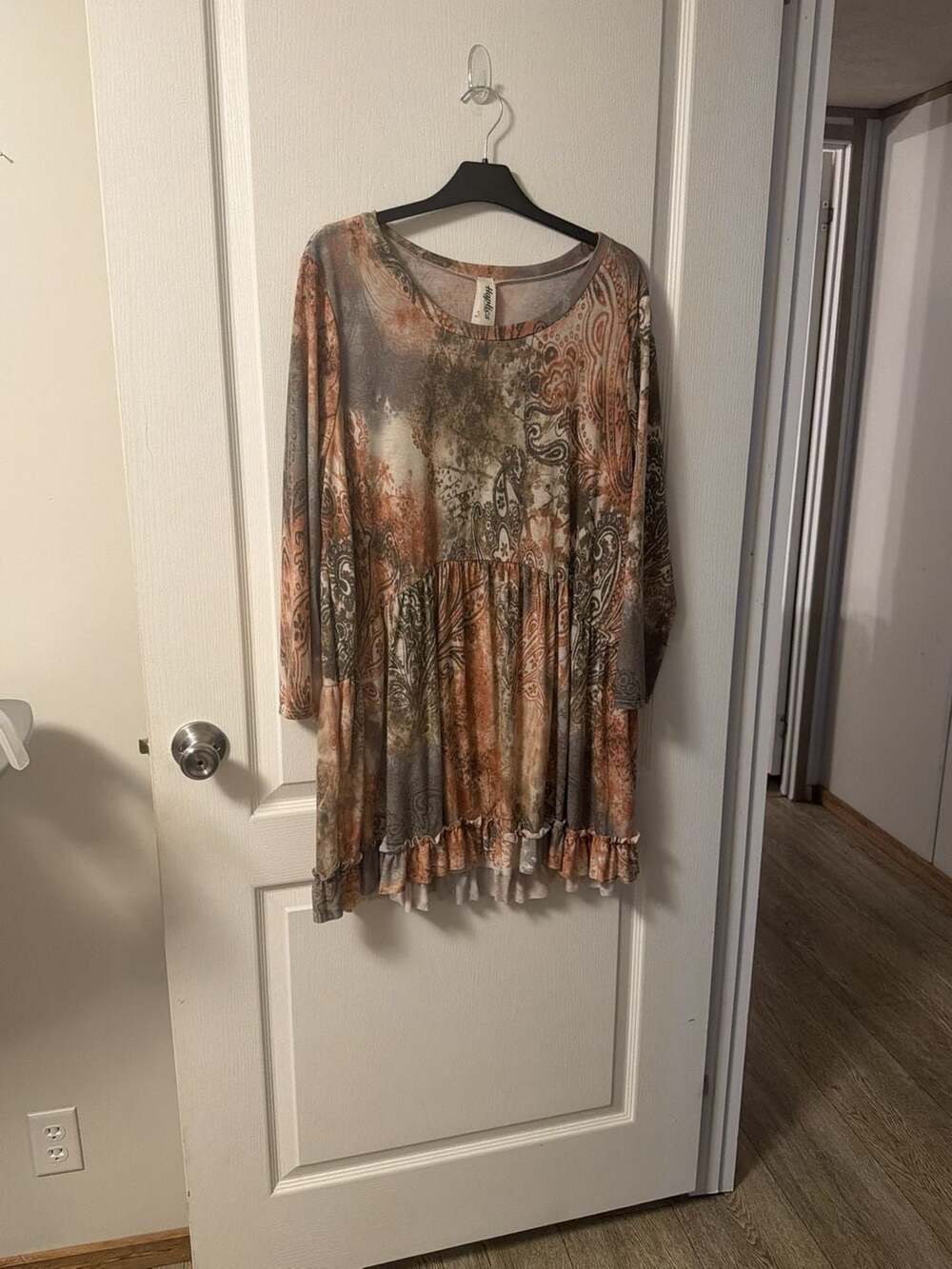 Haptics Paisley Print Babydoll Tunic Top - Style B5260